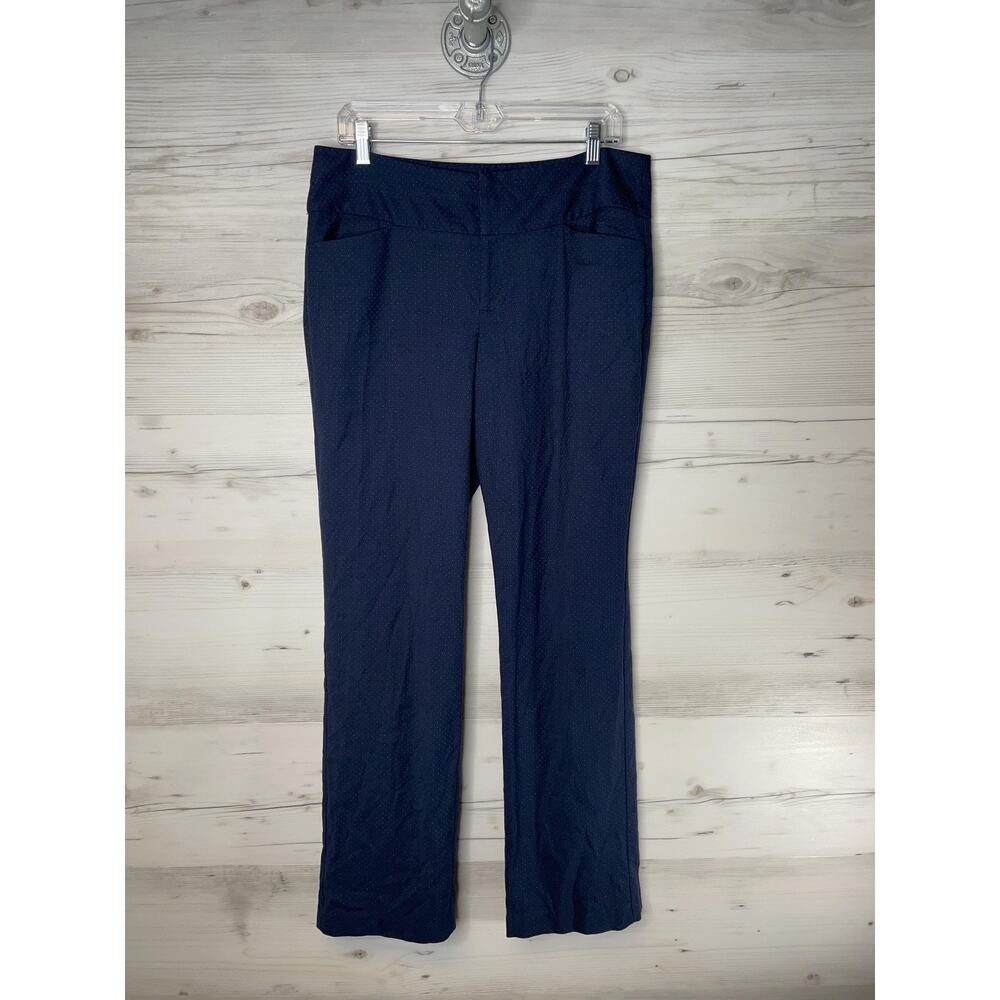 ELLE Pants Womens 10 Stretch Trouser‎ Straight Leg Polka Dot Career Work Office